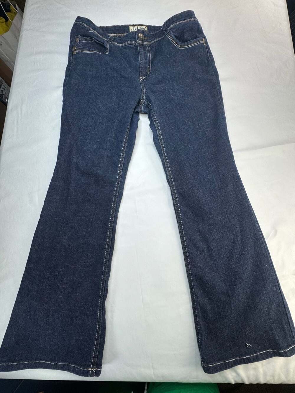L.E.I. Sophia Hiphugger Flare Jeans Dark Wash Low Rise Embellished Y2K‎